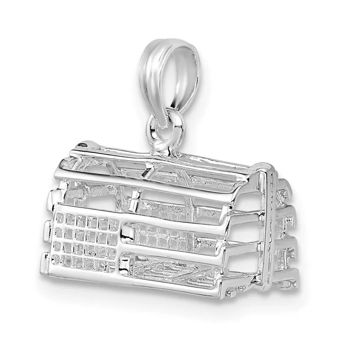 Sterling Silver Polished 3D Empty Lobster Trap Pendant TreasureFineJewelers Necklaces