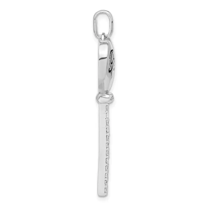 Sterling Silver Polished Antiqued CZ Peace Heart Key Pendant TreasureFineJewelers Necklaces
