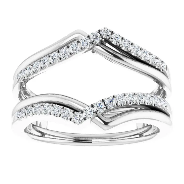 TreasureFineJeweler Rings 14K White 14 CTW Natural Diamond Ring Guard