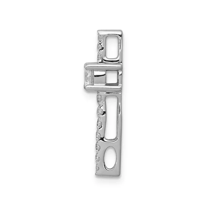 TreasureFineJewelers 14k White Gold Diamond and 18 Sapphire Fancy Chain Slide Necklaces