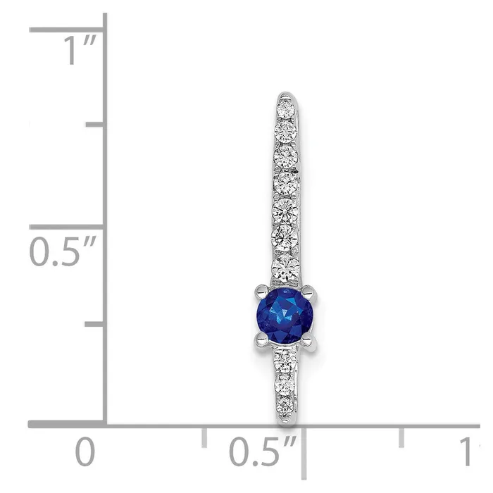 TreasureFineJewelers 14k White Gold Diamond and 18 Sapphire Fancy Chain Slide Necklaces