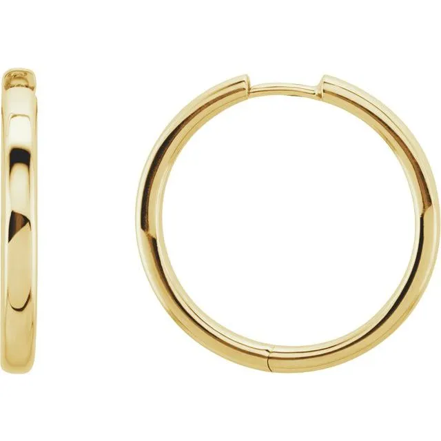 TreasureFineJewelers 14K Yellow Gold 24 mm Hinged Hoop Earrings Earrings TreasureFineJewelers 14K Yellow Gold 24 mm Hinged Hoop Earrings Earrings