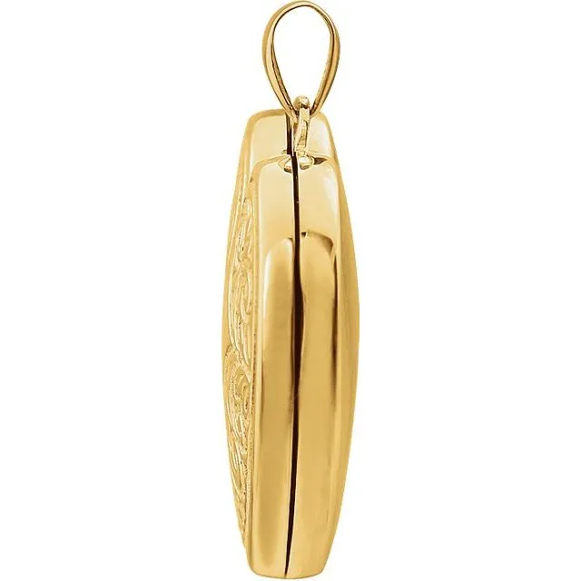 TreasureFineJewelers 14K Yellow Gold Heart Locket Necklaces
