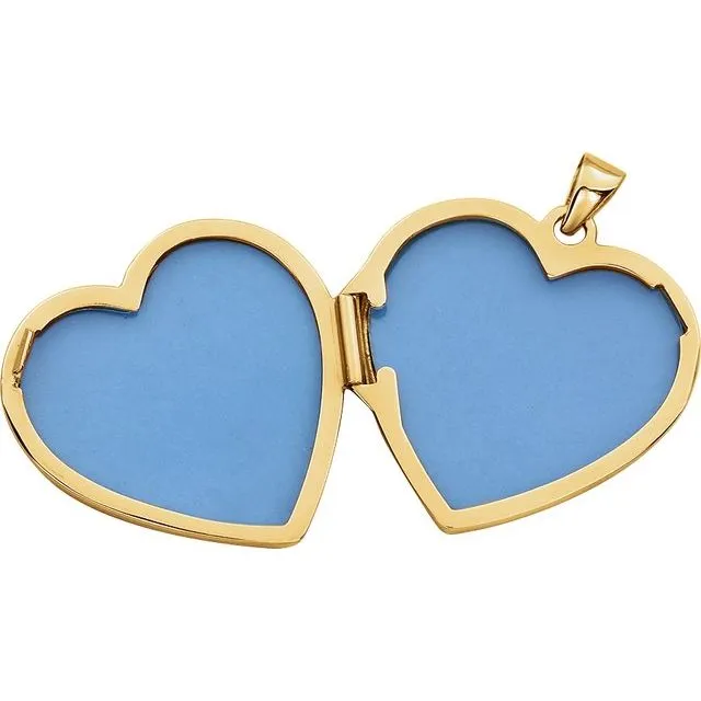 TreasureFineJewelers 14K Yellow Gold Heart Locket Necklaces