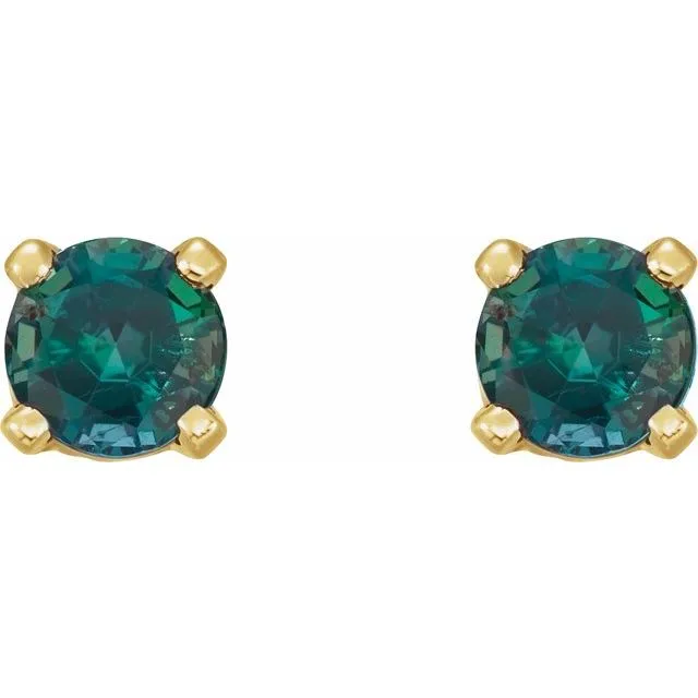 TreasureFineJewelers 14K Yellow Gold Natural Alexandrite Earrings Earrings