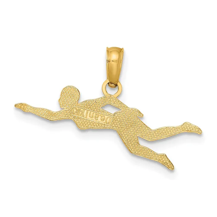 TreasureFineJewelers Charm Necklaces 14k Female Swimmer Charm