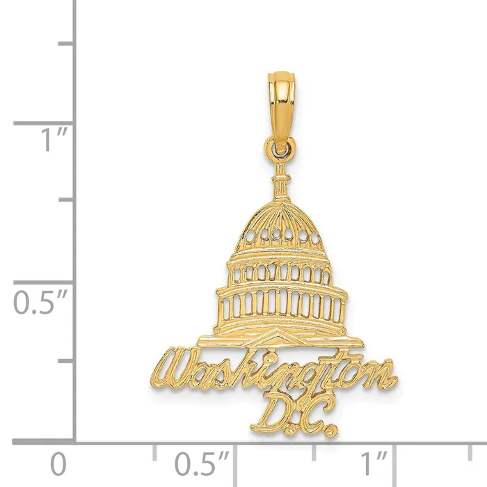 TreasureFineJewelers Charm Necklaces 14K WASHINGTON DC Capital Building Charm