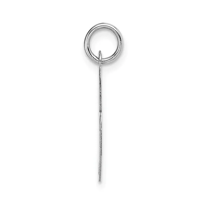 TreasureFineJewelers Charm Necklaces 14K White Gold Medium Fancy Script Letter R Initial Charm