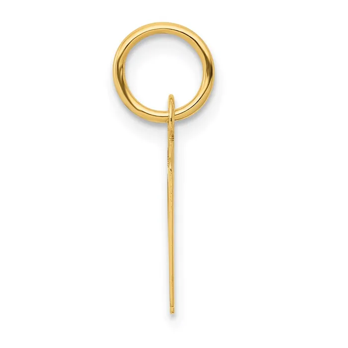 TreasureFineJewelers Charm Necklaces 14k Yellow Gold Small Slanted Block Letter N Initial Charm