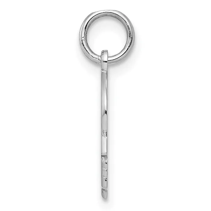 TreasureFineJewelers Charm Necklaces Sterl Silver Rhplt Engraveable Boy Polished FrontSatin Back Disc Charm
