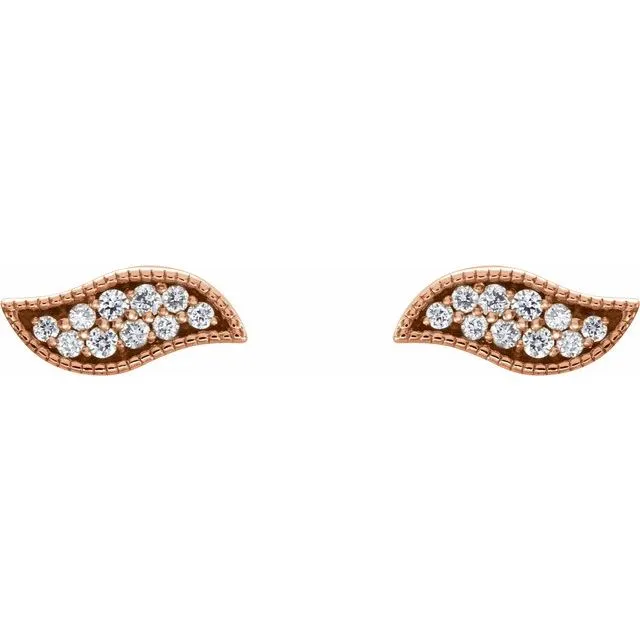 TreasureFineJewelers Earrings 14K Rose 07 CTW Diamond Earrings