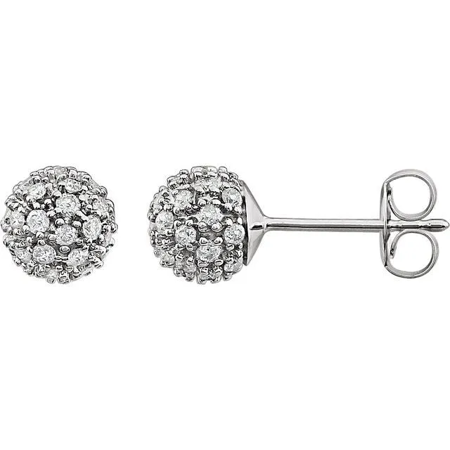 TreasureFineJewelers Earrings 14K White Gold 12 CTW Natural Diamond Cluster Earrings TreasureFineJewelers Earrings 14K White Gold 12 CTW Natural Diamond Cluster Earrings