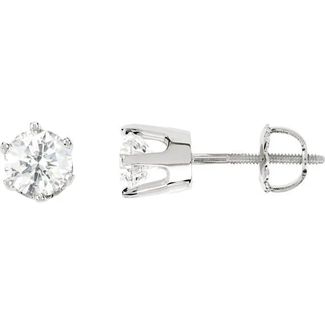TreasureFineJewelers Earrings 14K White Gold 14 CTW Natural Diamond Stud Earrings