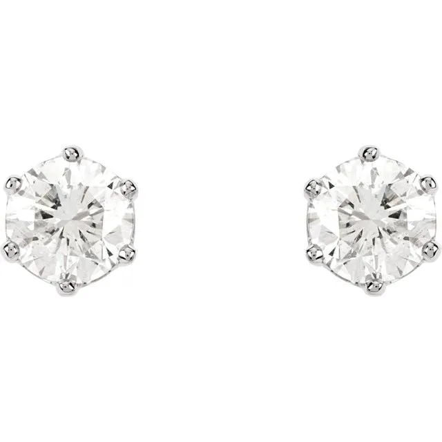 TreasureFineJewelers Earrings 14K White Gold 14 CTW Natural Diamond Stud Earrings
