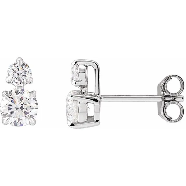 TreasureFineJewelers Earrings 14K White Gold 1 CTW LabGrown Diamond Earrings TreasureFineJewelers Earrings 14K White Gold 1 CTW LabGrown Diamond Earrings