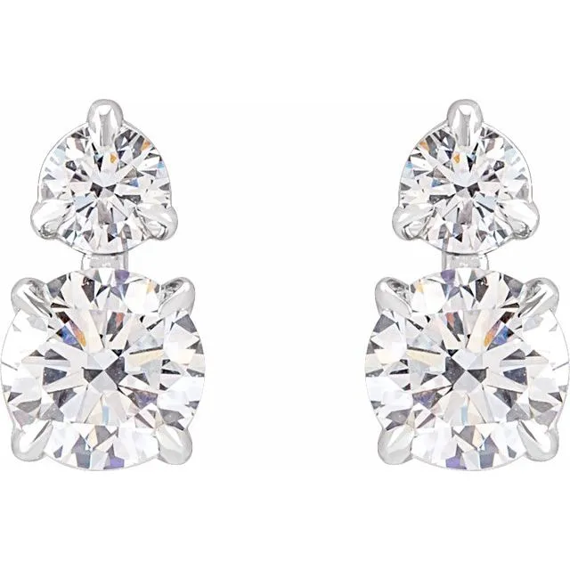TreasureFineJewelers Earrings 14K White Gold 1 CTW LabGrown Diamond Earrings