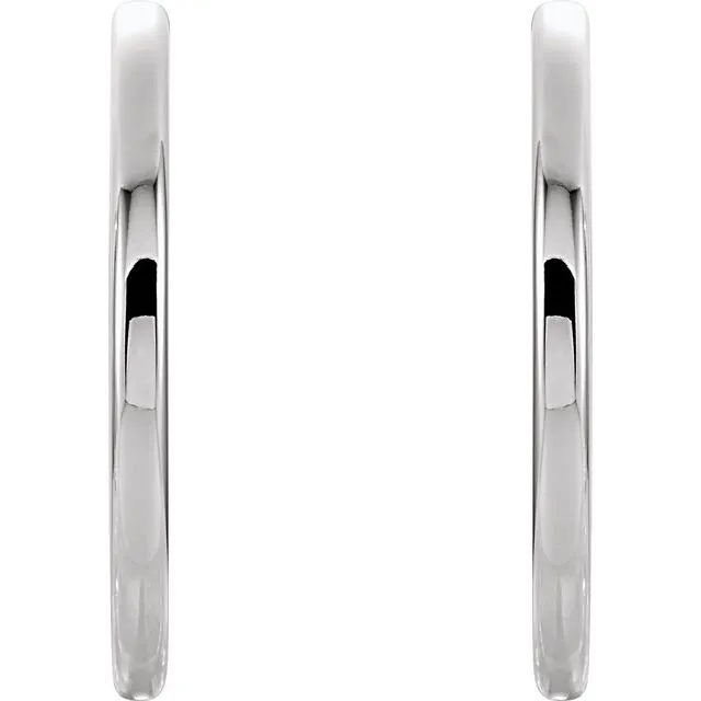 TreasureFineJewelers Earrings 14K White Gold 29 mm Hinged Hoop Earrings
