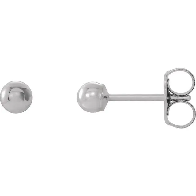 TreasureFineJewelers Earrings 14K White Gold 3 mm Ball Earrings