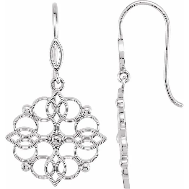 TreasureFineJewelers Earrings Sterling Silver 353x188 mm Floral Earrings