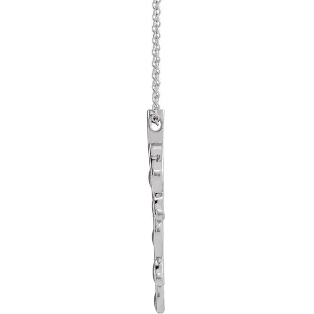 TreasureFineJewelers Necklaces 14K White Gold Vertical Wave 1618 Necklace