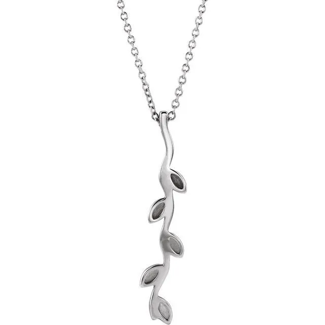 TreasureFineJewelers Necklaces 14K White Gold Vertical Wave 1618 Necklace