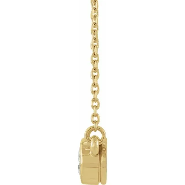 TreasureFineJewelers Necklaces 14K Yellow Gold 13 CT Natural Diamond Solitaire 18 Necklace