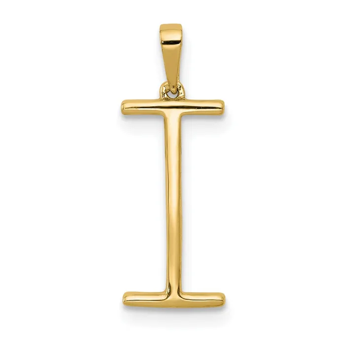 TreasureFineJewelers Necklaces 14k Yellow Gold Diamond Letter I Initial Pendant