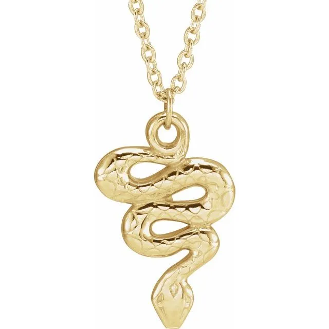 TreasureFineJewelers Necklaces 14K Yellow Gold Snake 1618 Necklace
