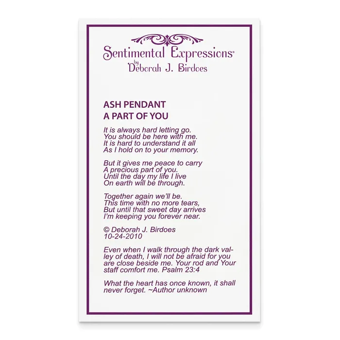TreasureFineJewelers Necklaces Sentimental Expressions Stainless Steel Light Purple CZ June Birthstone Antiqued Angel Ash Holder 18 inch Necklace