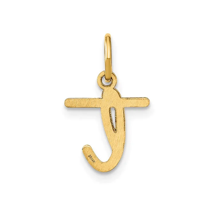 TreasureFineJewelers Necklaces Sterling Silver Rhodiumplated Lower case Letter T Initial Charm