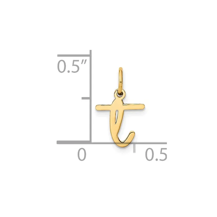 TreasureFineJewelers Necklaces Sterling Silver Rhodiumplated Lower case Letter T Initial Charm