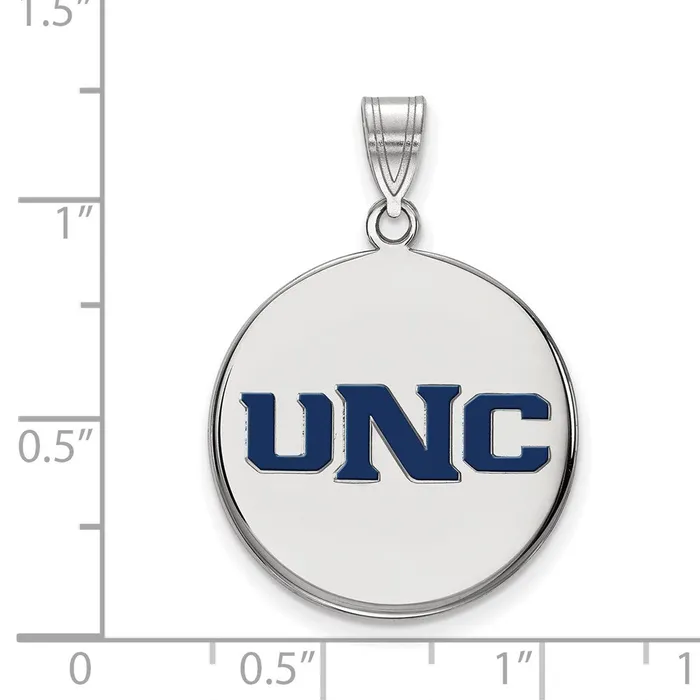 TreasureFineJewelers Sterling Silver Rhodiumplated U of Northern Colorado UNC Large Enameled Disc Pendant Necklaces